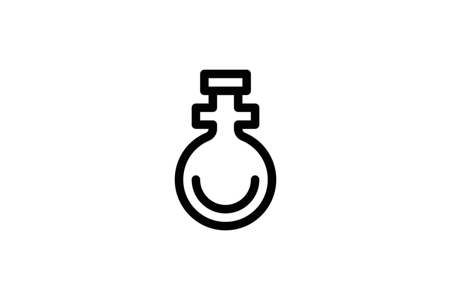 Test bottle icon laboratory line style free vector