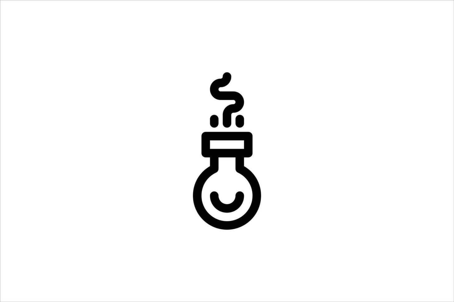 Reaction bottle icon laboratory line style free vector