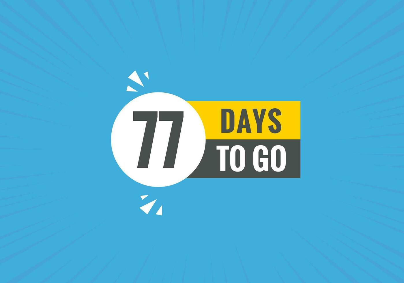 77 days to go countdown template. 77 day Countdown left days banner design vector