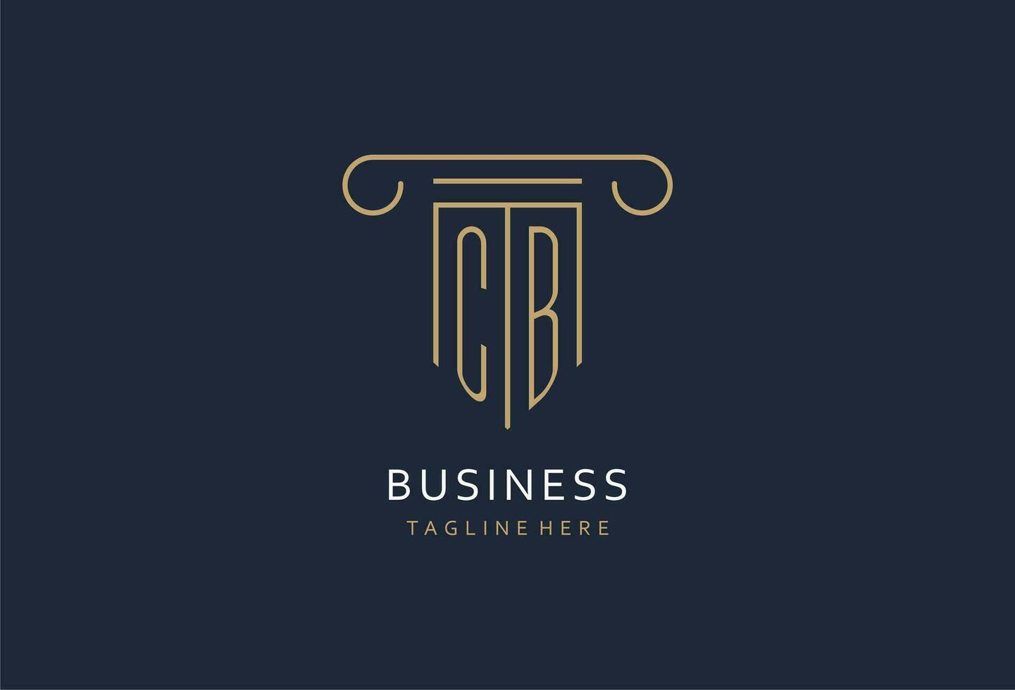 CB initial with pillar shape logo design, creative monogram logo design for law firm vector