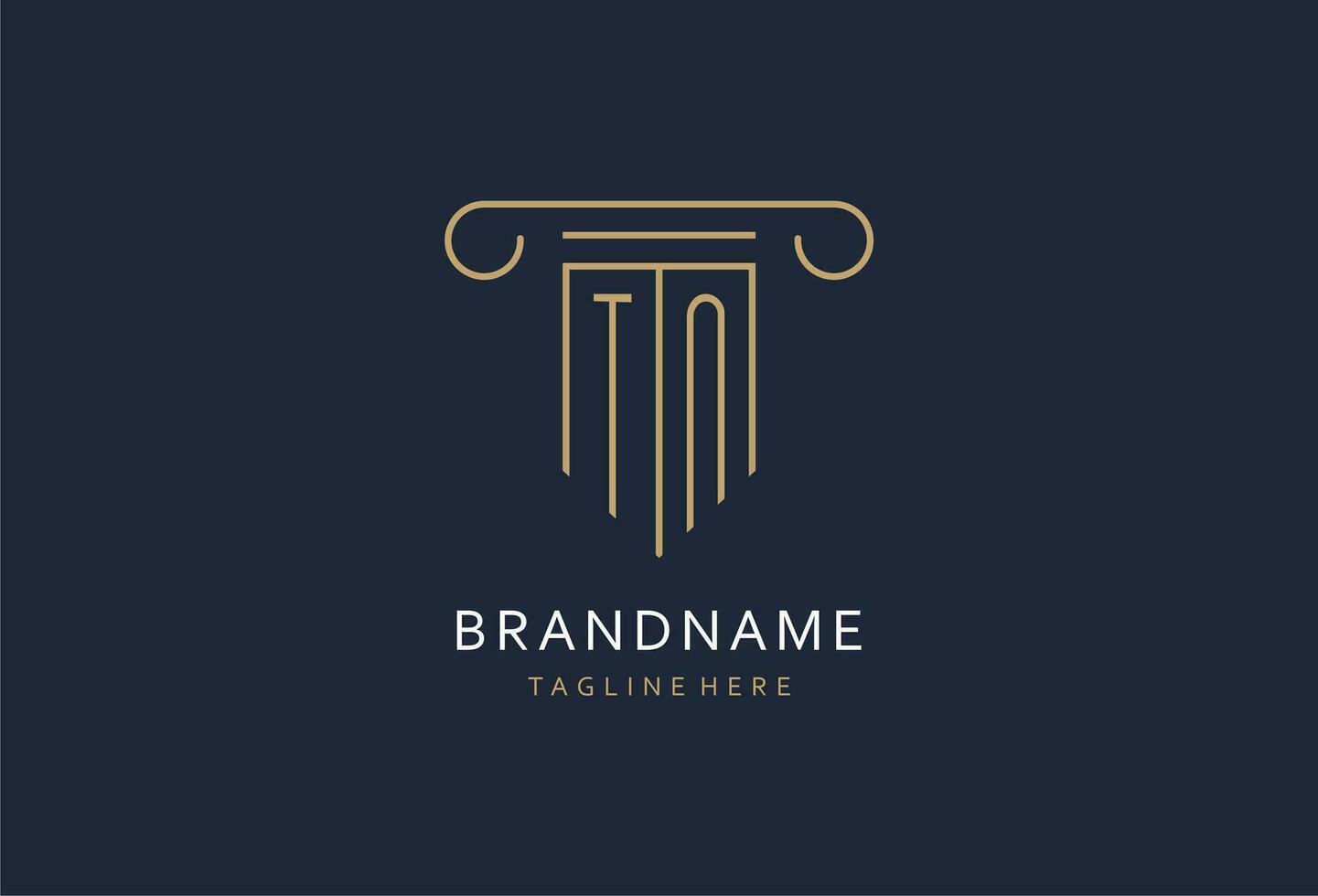 TN initial with pillar shape logo design, creative monogram logo design for law firm vector