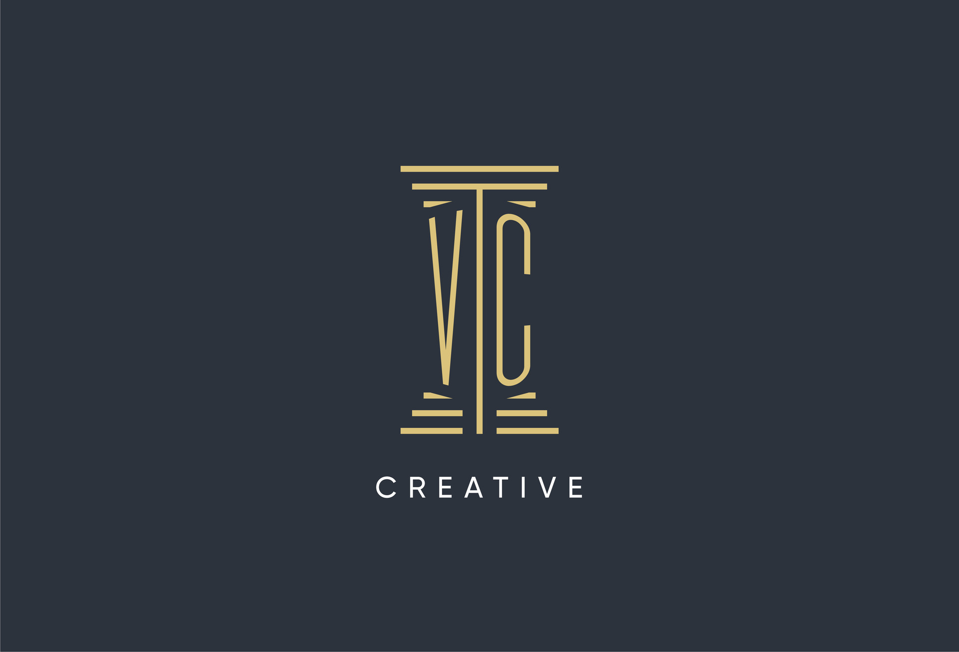 VC initial monogram with pillar shape logo design 26157334 Vector Art ...