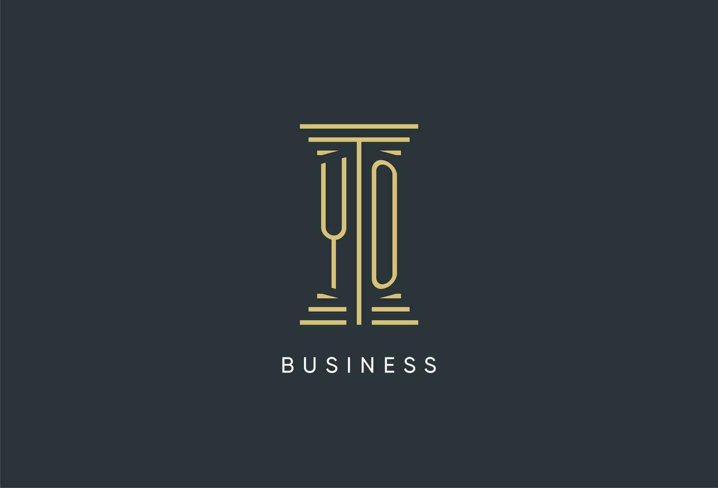 YO initial monogram with pillar shape logo design vector