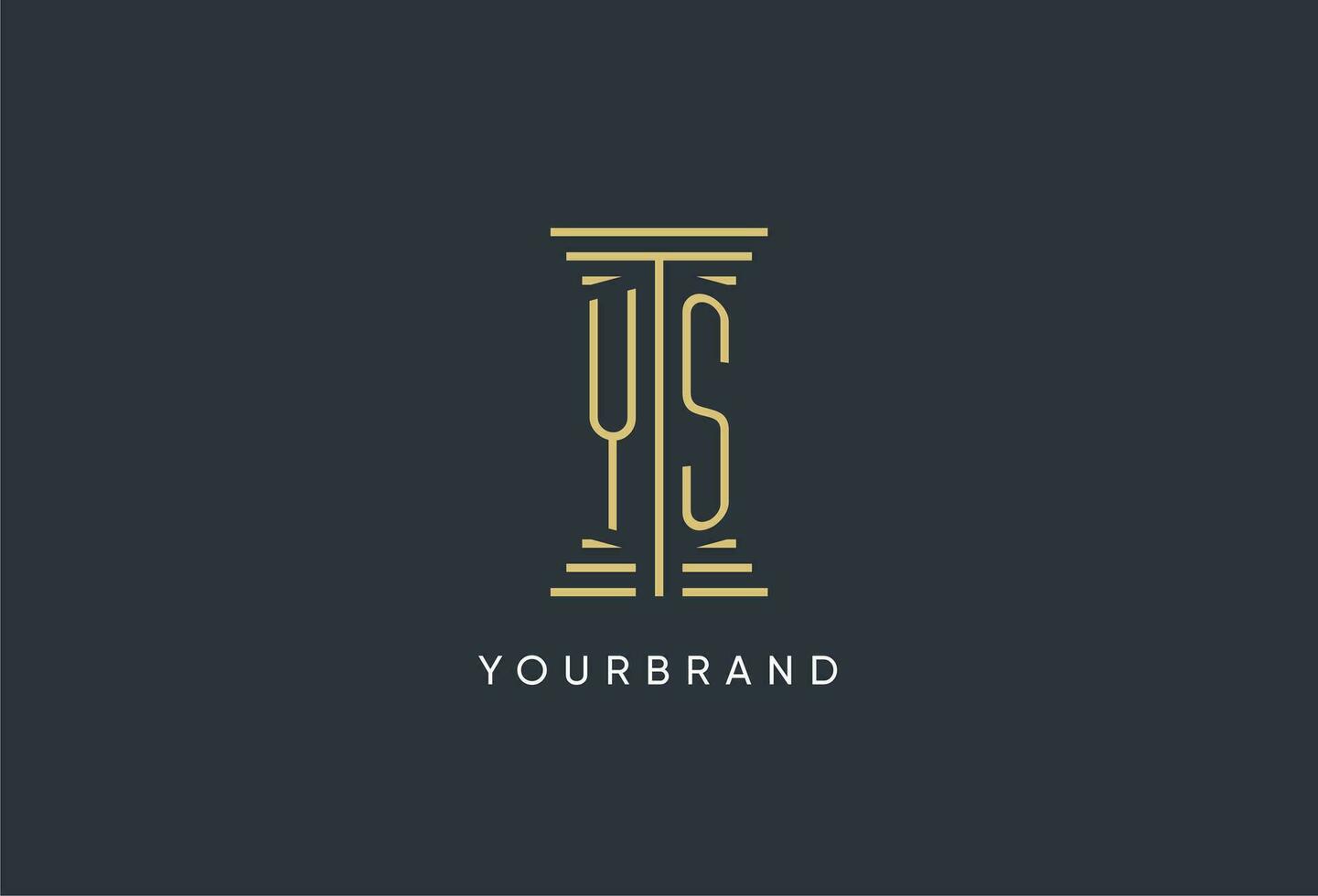 YS initial monogram with pillar shape logo design vector