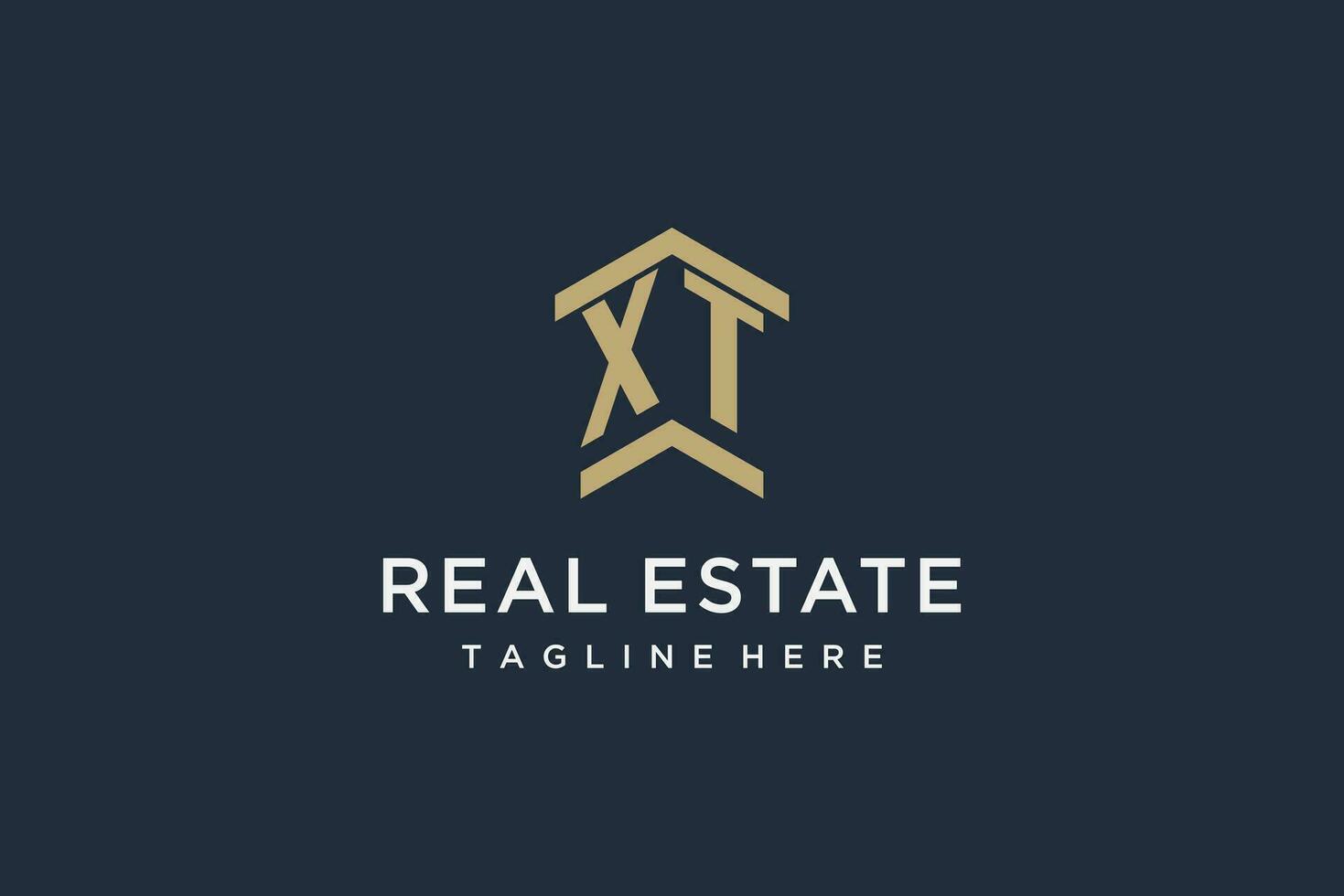 Initial XT logo for real estate with simple and creative house roof icon logo design ideas vector