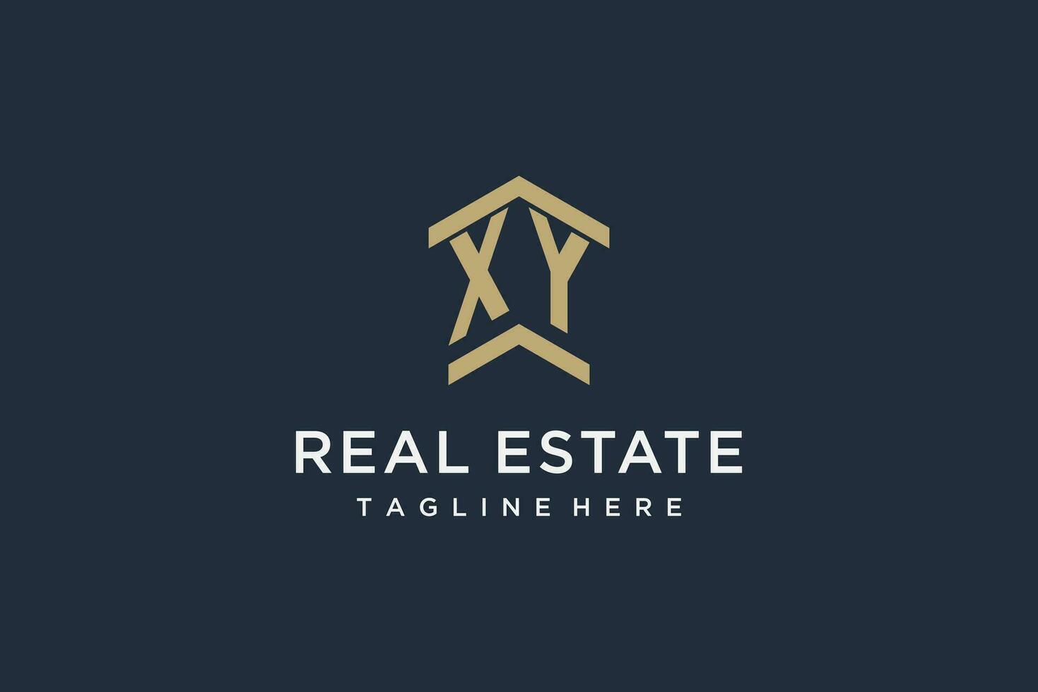 Initial XY logo for real estate with simple and creative house roof icon logo design ideas vector