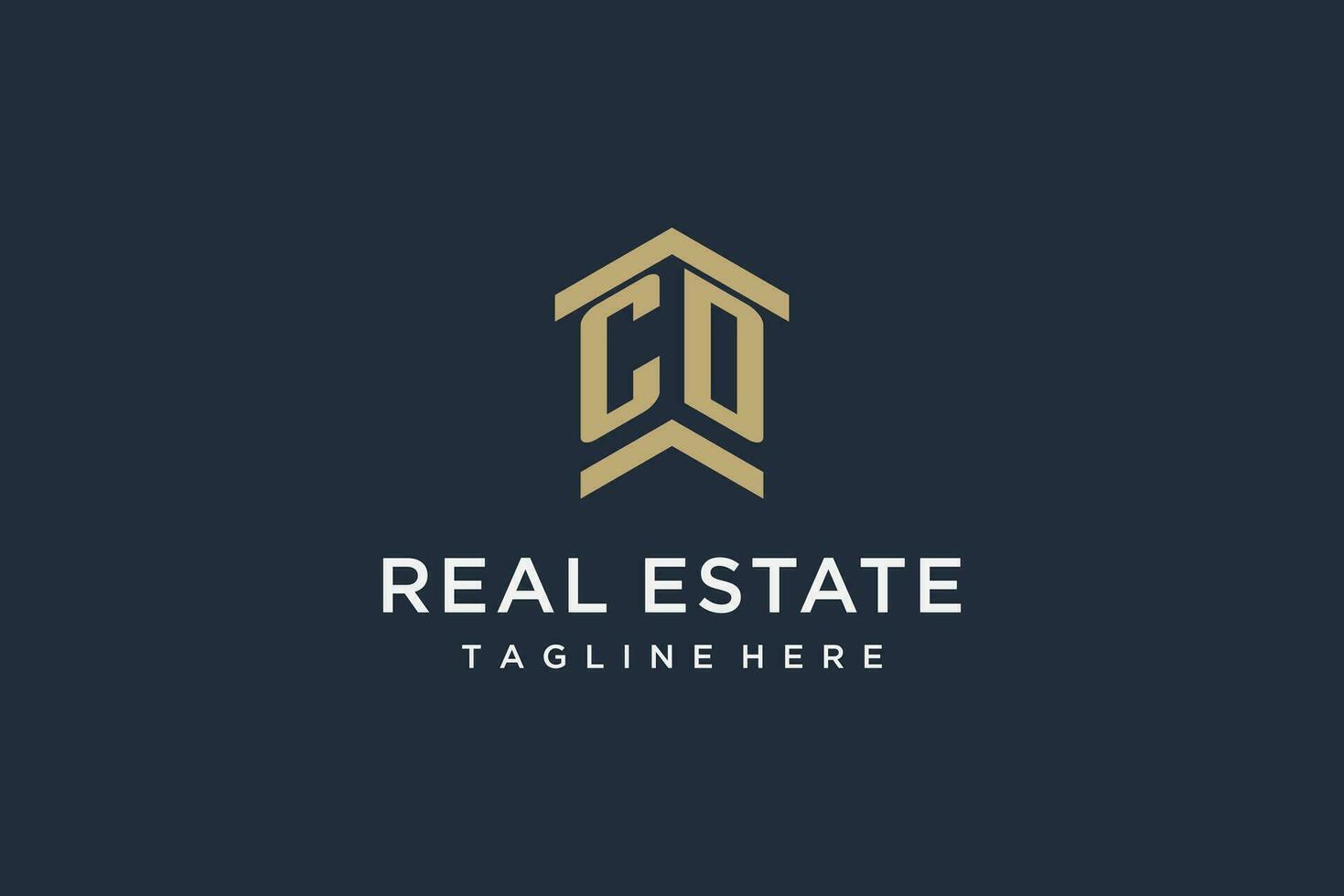 Initial CD logo for real estate with simple and creative house roof icon logo design ideas vector