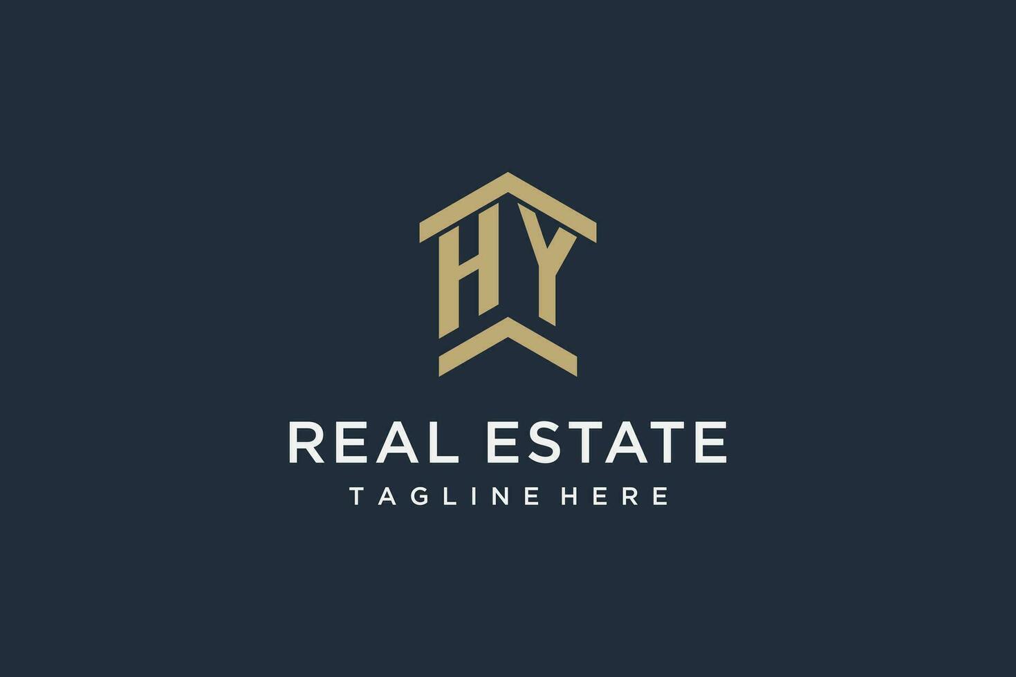 Initial HY logo for real estate with simple and creative house roof icon logo design ideas vector
