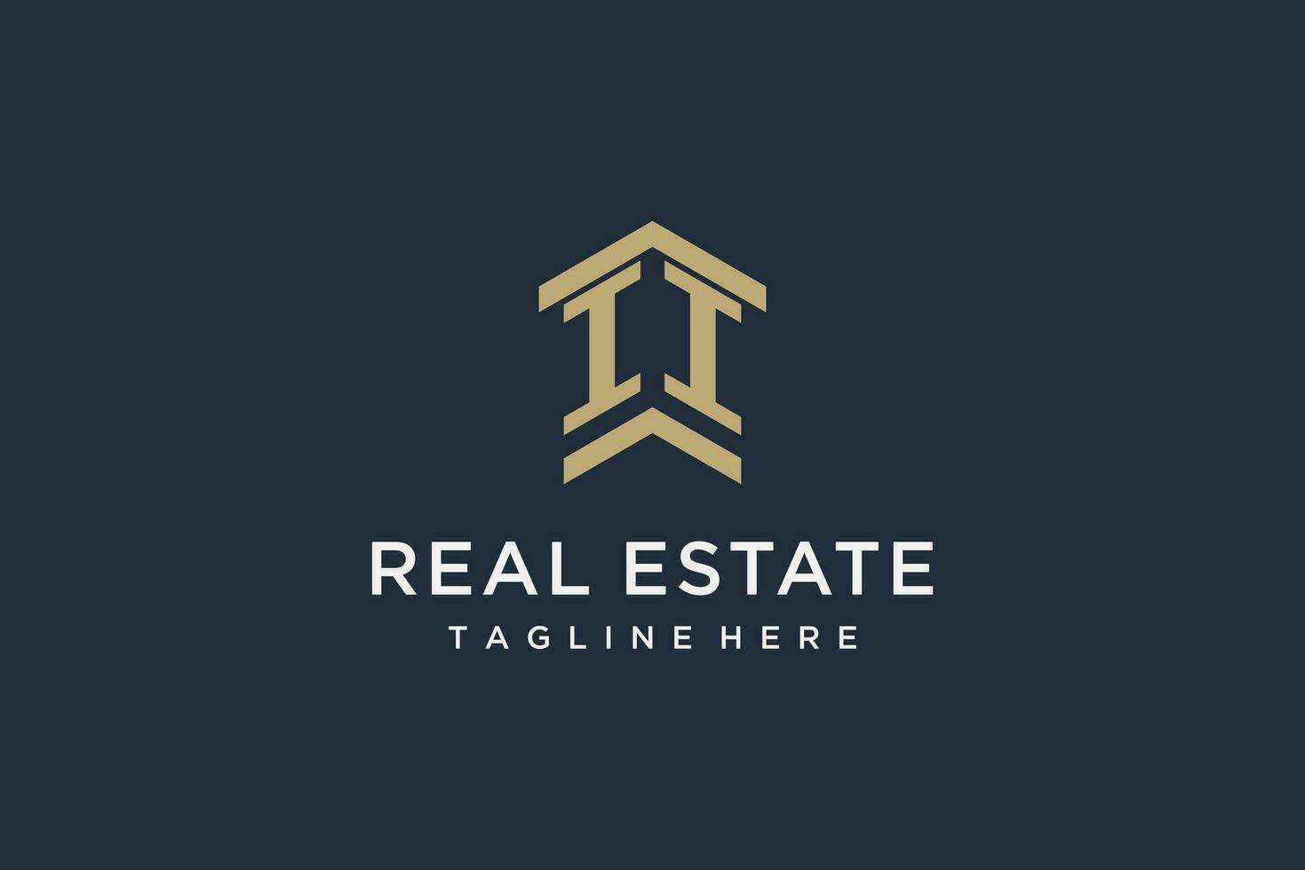 Initial II logo for real estate with simple and creative house roof icon logo design ideas vector