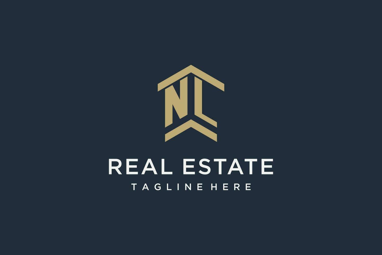 Initial NL logo for real estate with simple and creative house roof icon logo design ideas vector