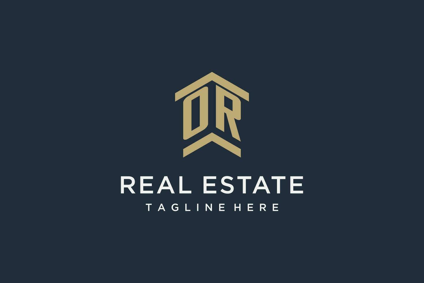 Initial OR logo for real estate with simple and creative house roof icon logo design ideas vector