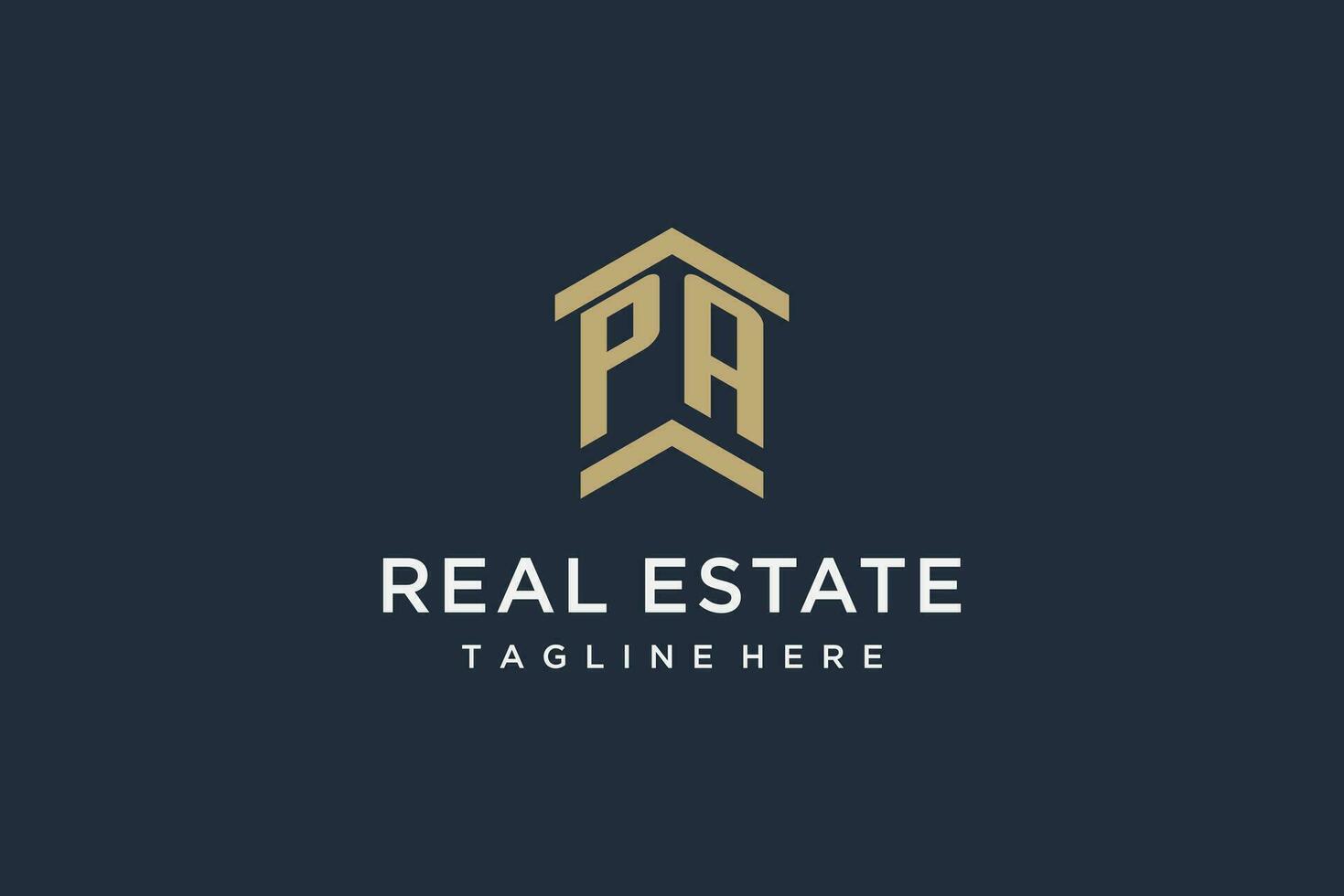 Initial PA logo for real estate with simple and creative house roof icon logo design ideas vector