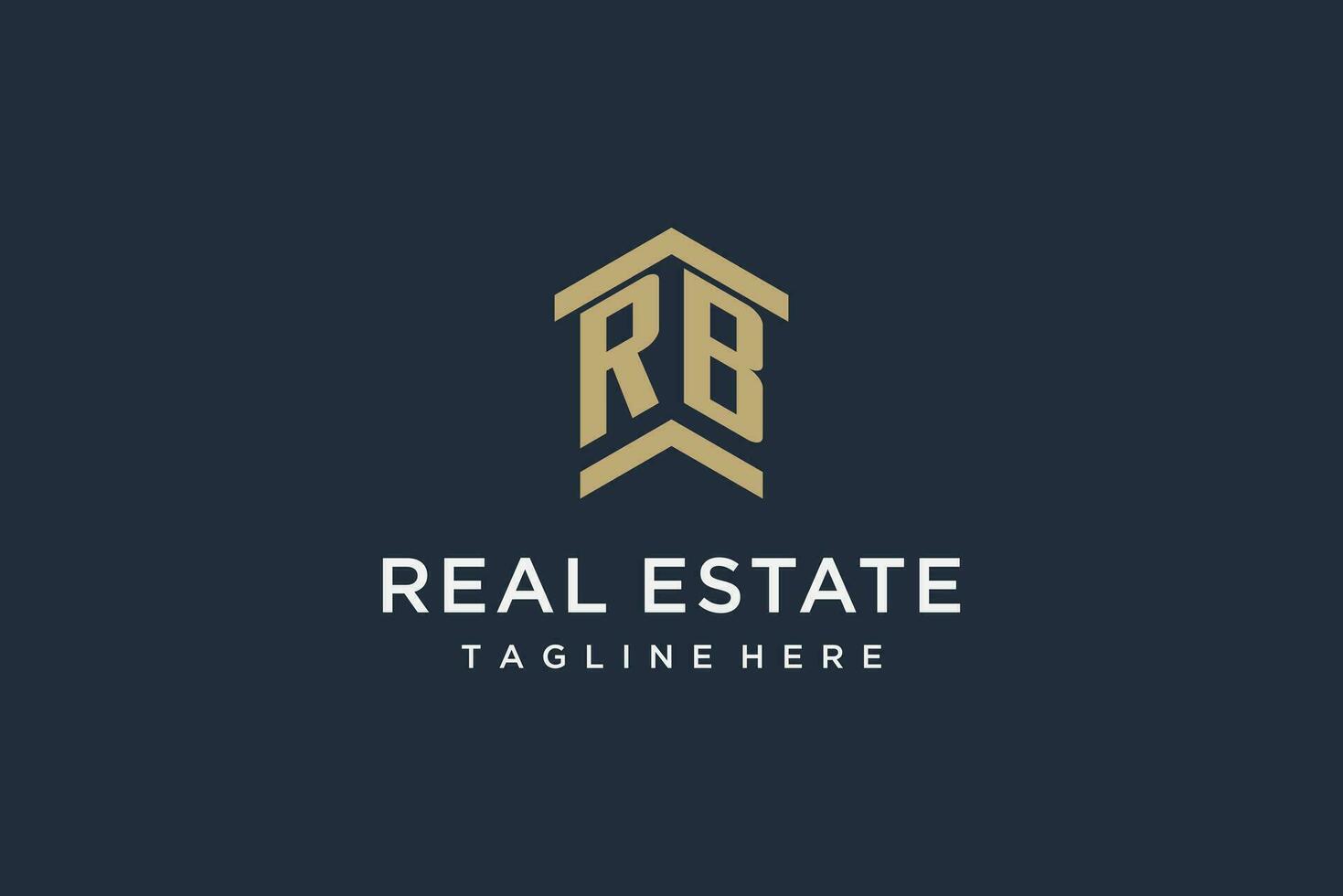 Initial RB logo for real estate with simple and creative house roof icon logo design ideas vector