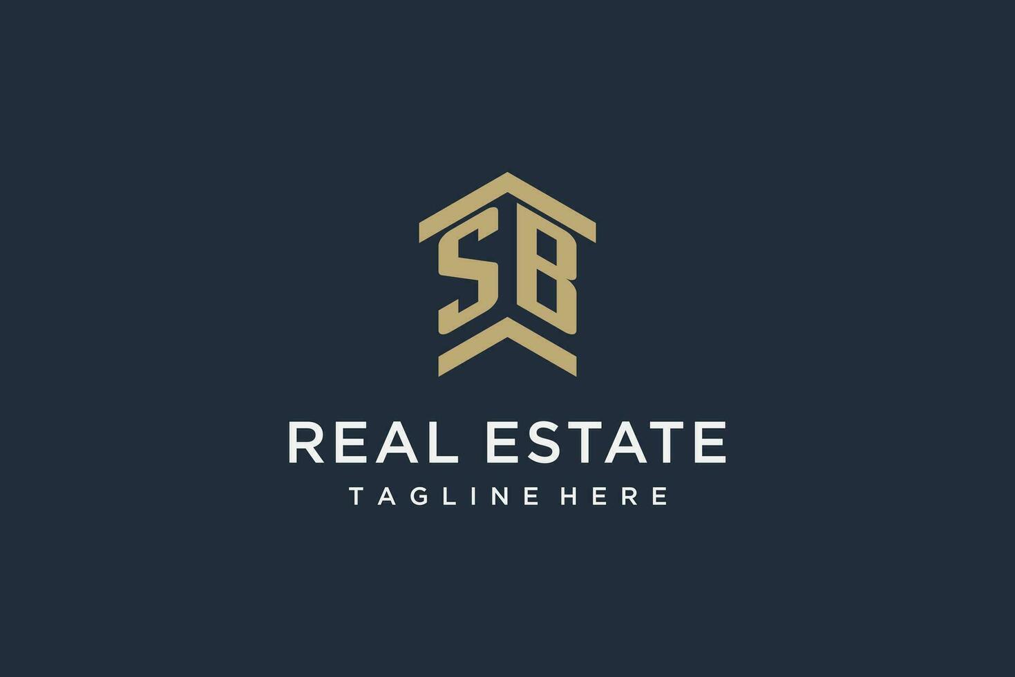 Initial SB logo for real estate with simple and creative house roof icon logo design ideas vector