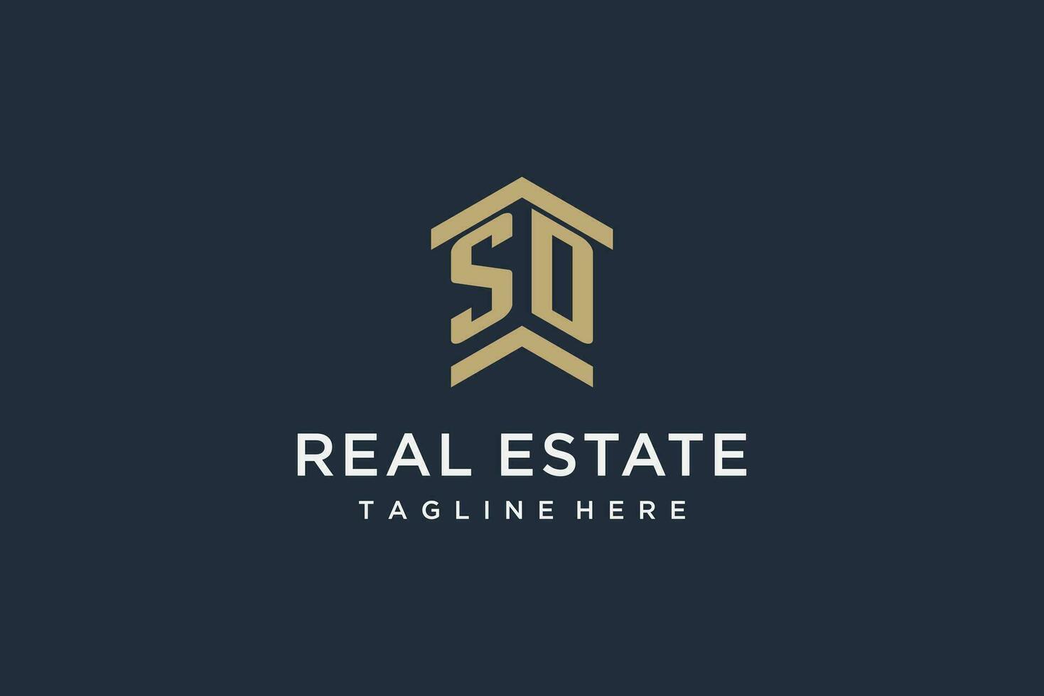 Initial SD logo for real estate with simple and creative house roof icon logo design ideas vector