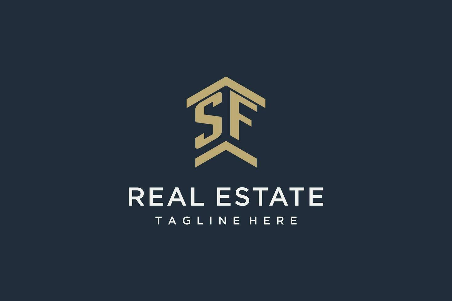 Initial SF logo for real estate with simple and creative house roof icon logo design ideas vector