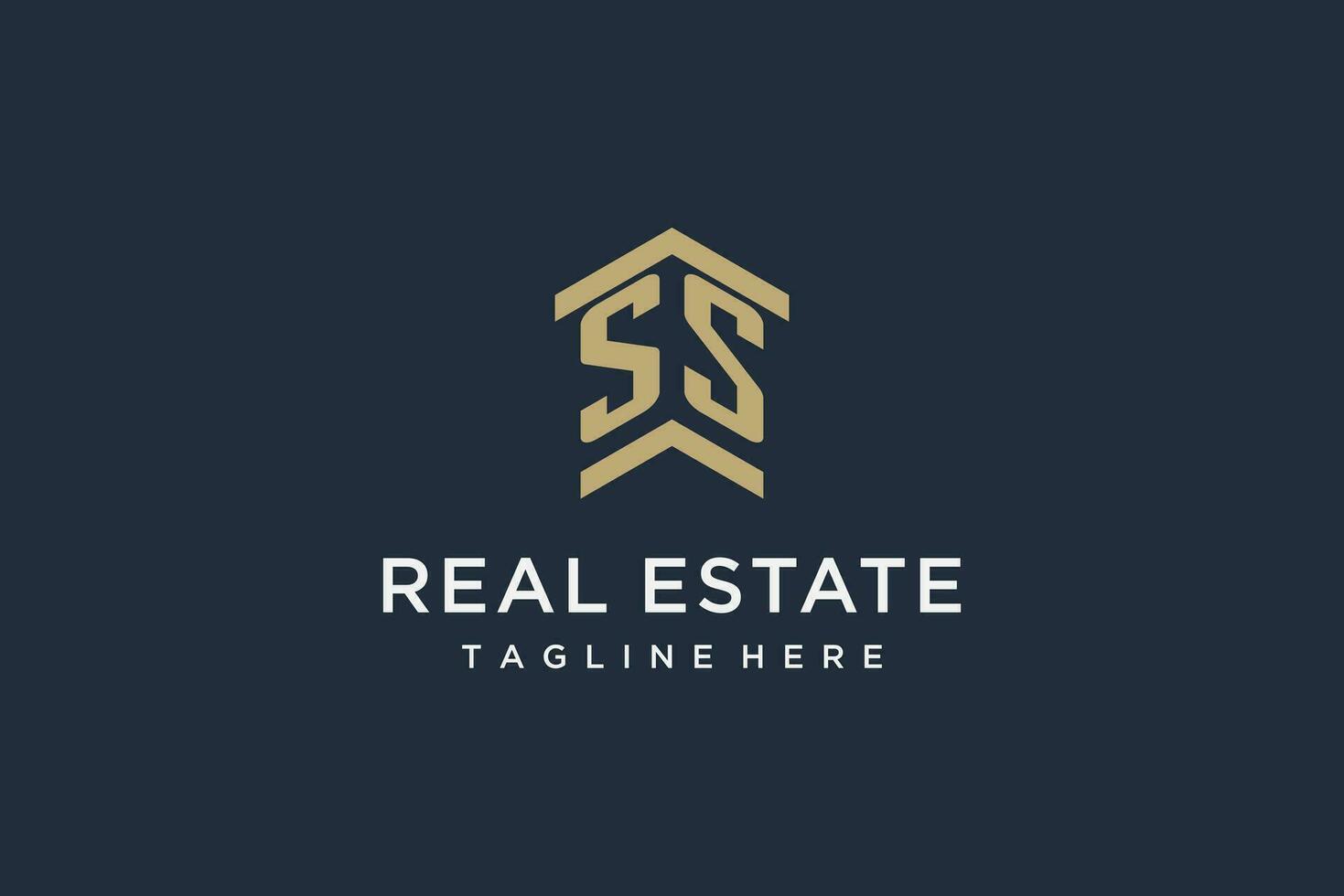Initial SS logo for real estate with simple and creative house roof icon logo design ideas vector