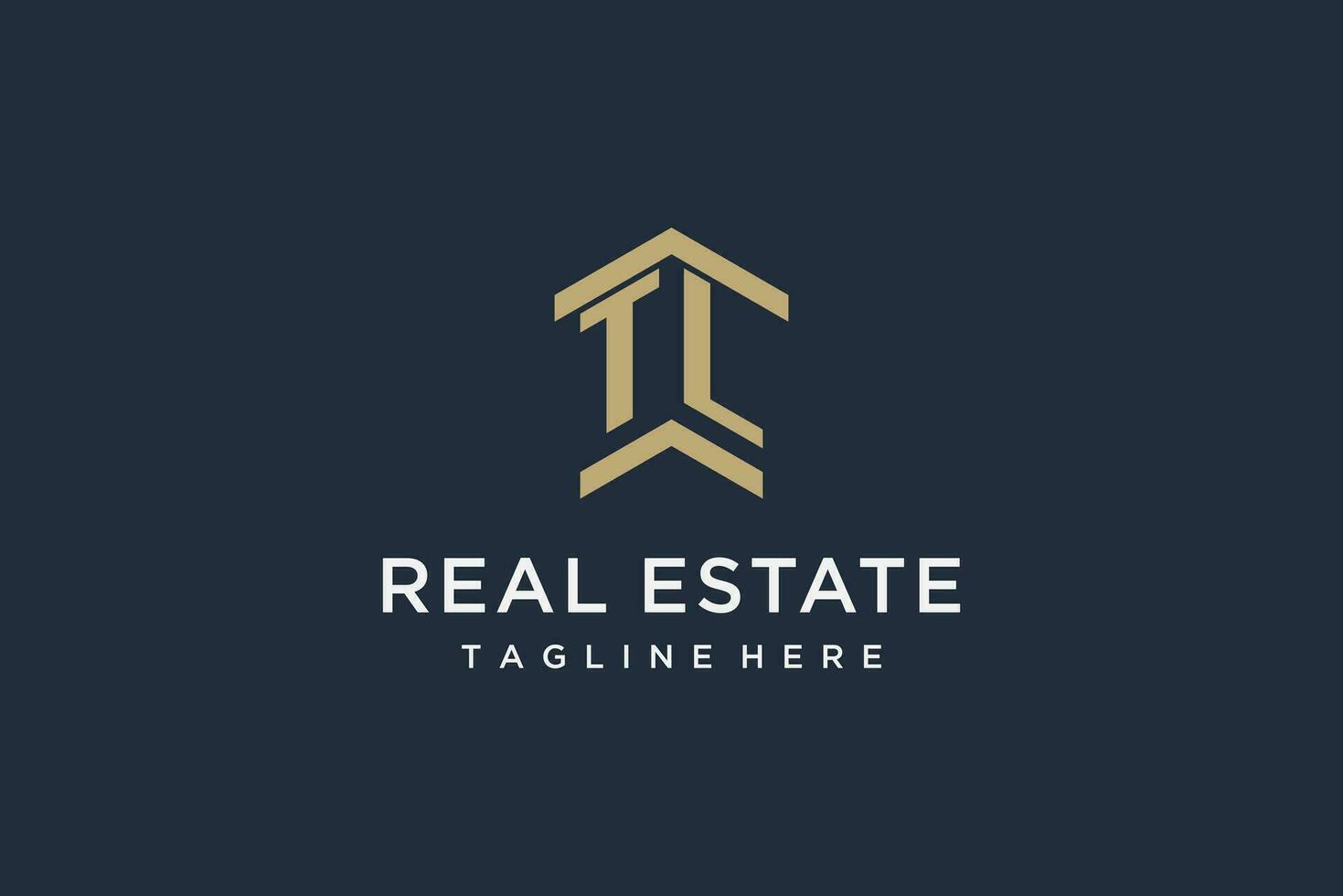 Initial TL logo for real estate with simple and creative house roof icon logo design ideas vector