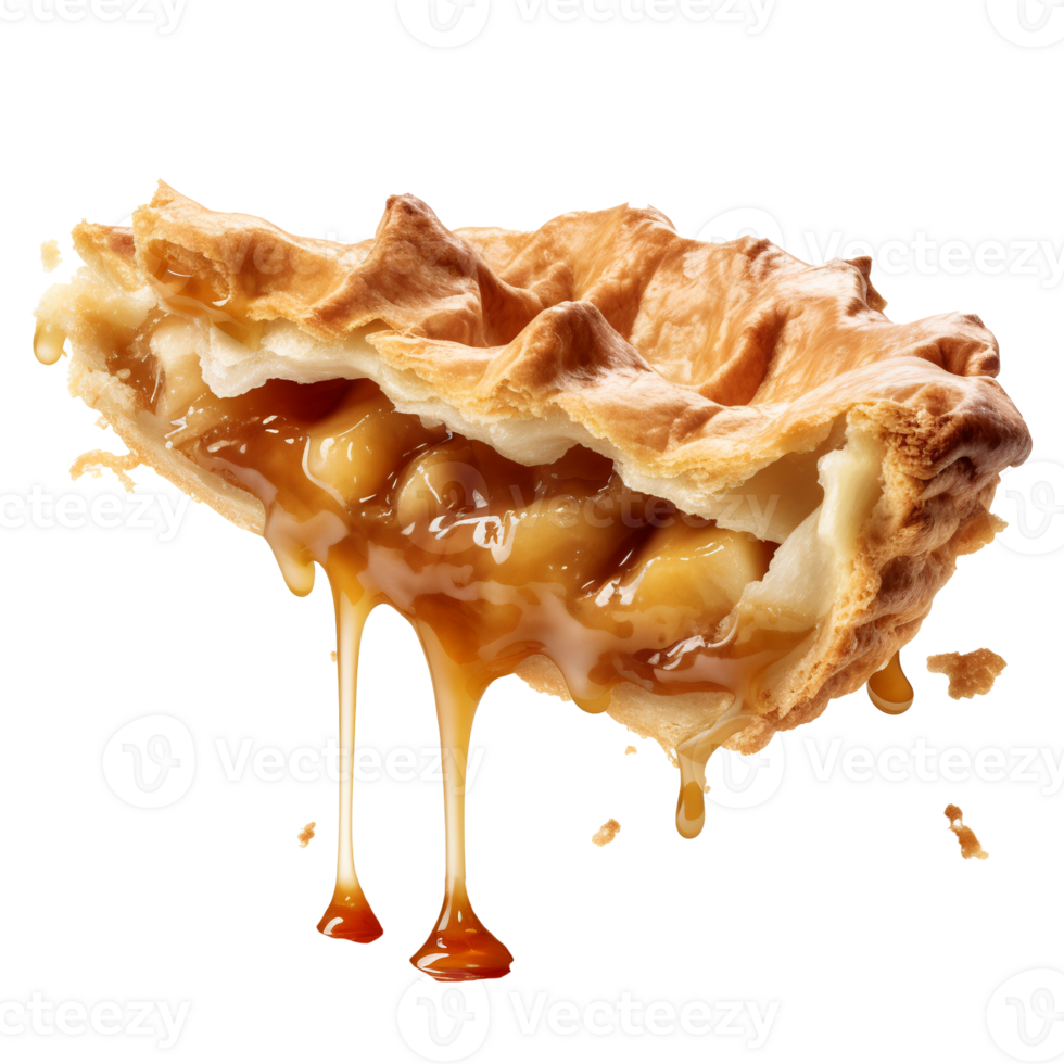 Piece of tasty homemade apple pie, . png