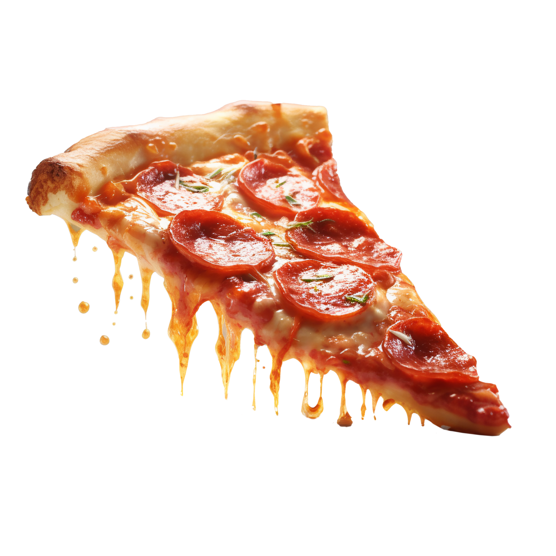 Slice Of Fresh Italian Classic Original Pepperoni Pizza Isolated