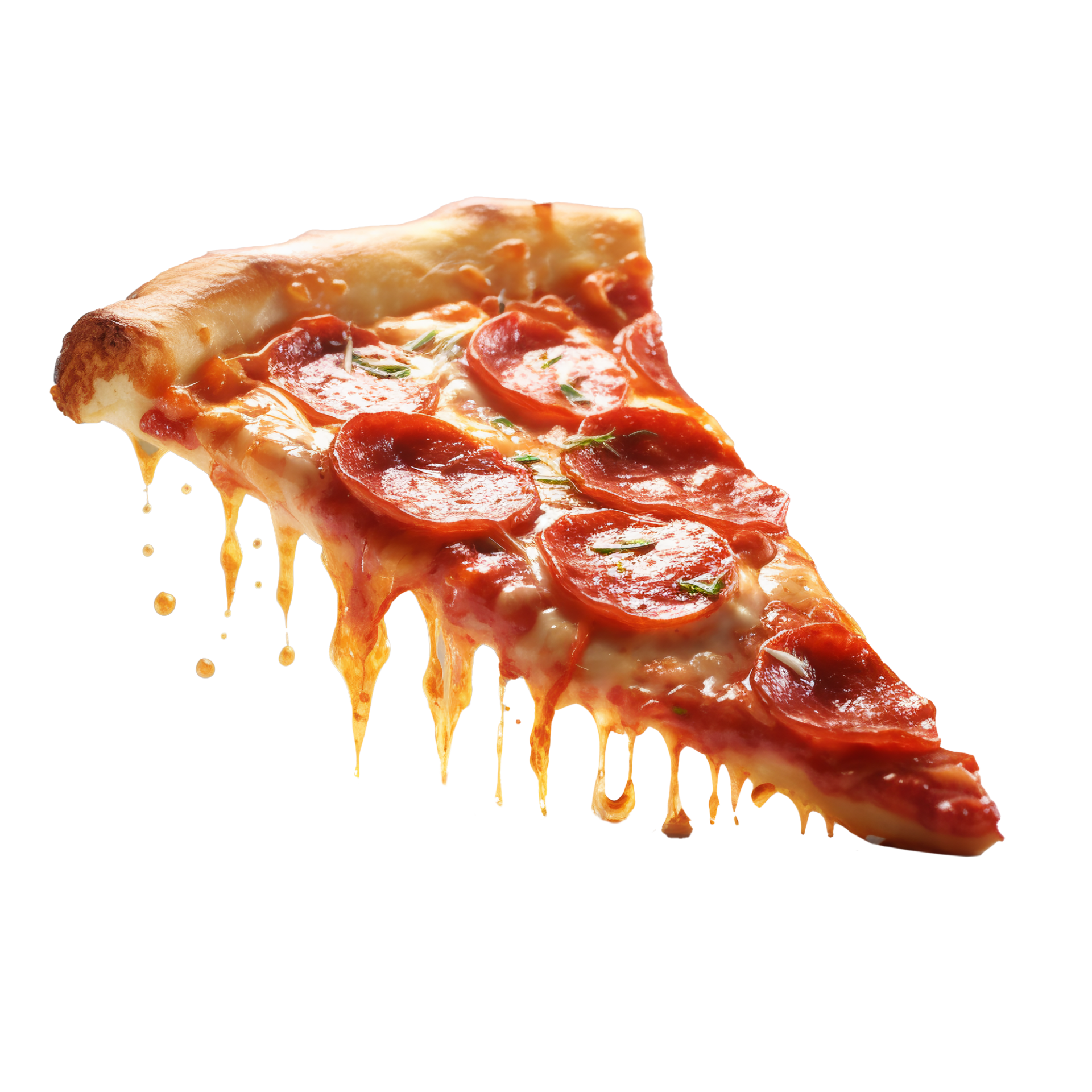 Slice Of Fresh Italian Classic Original Pepperoni Pizza Isolated