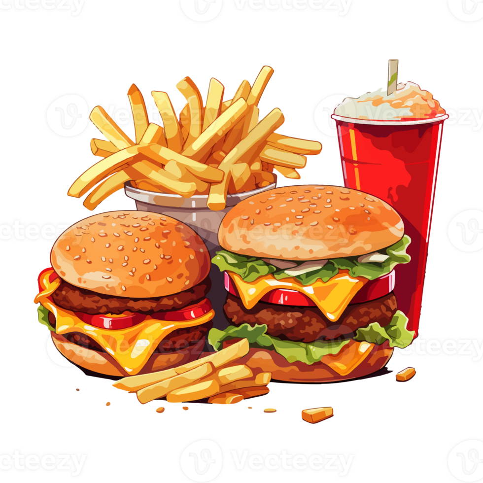 Hamburger cheeseburger vite nourriture png, clipart, américain nourriture, petit-déjeuner, petit déjeuner sandwich, génératif ai. png