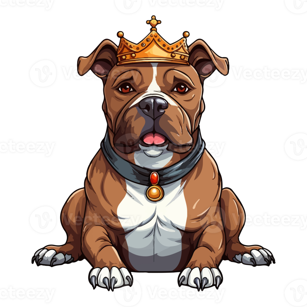 koning bulldog , hond minnaar, bulldog vervelend kroon mascotte, generatief ai. png