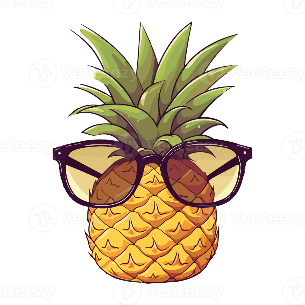 pineapple wearing sunglasses, Summer Pineapple, . png