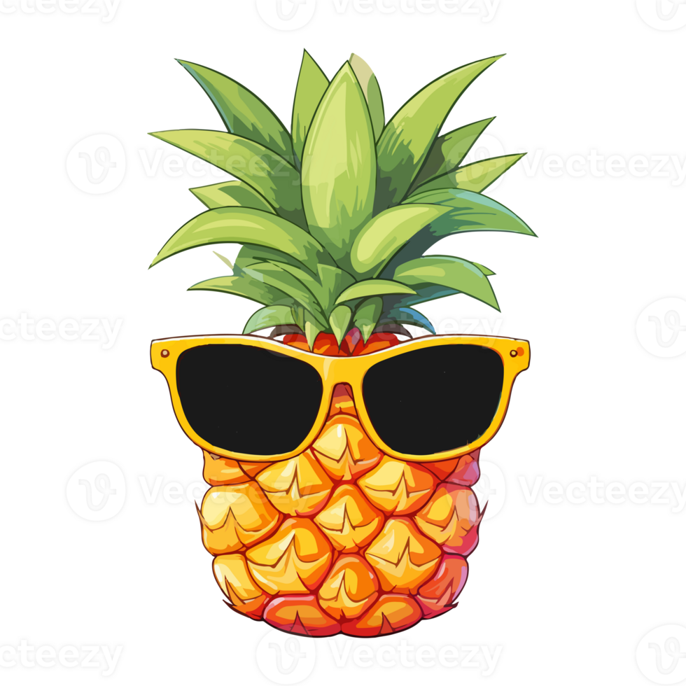 pineapple wearing sunglasses, Summer Pineapple, . png