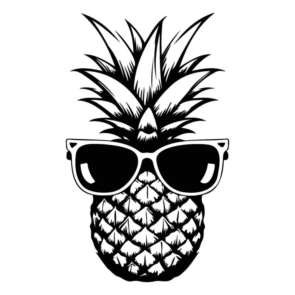 piña vistiendo Gafas de sol, verano piña vector