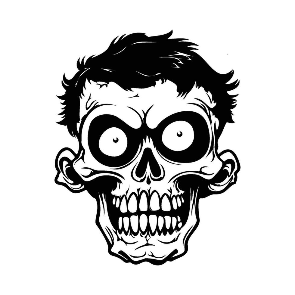 de miedo zombi dibujos animados, horror concepto, pánico afligido zombi icono vector