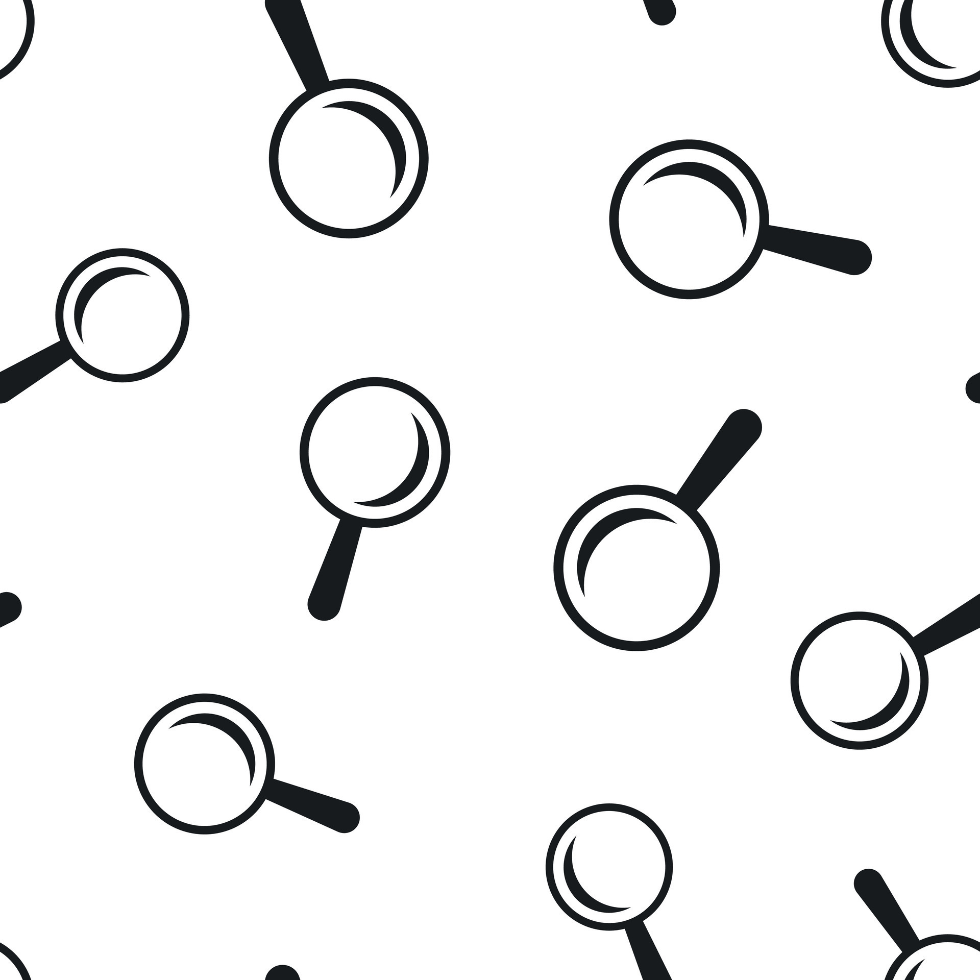 Magnifying glass icon seamless pattern background. Business