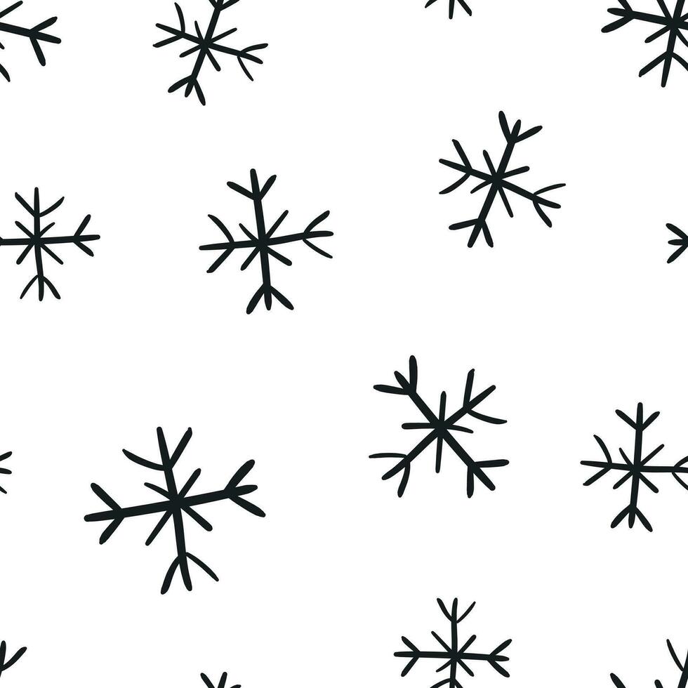 Hand drawn snowflake icon seamless pattern background. Business concept vector illustration. Handdrawn winter christmas symbol pattern.