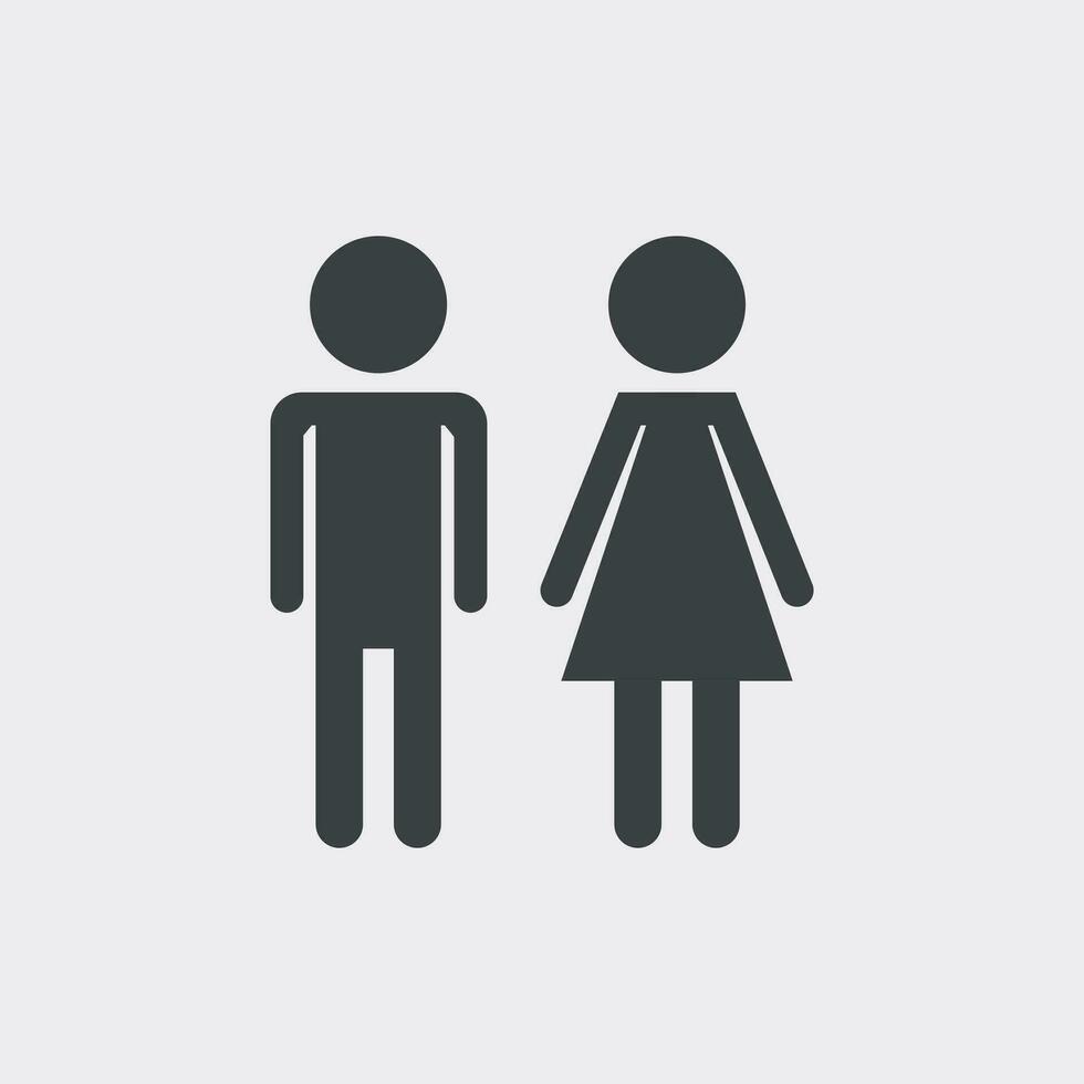 Vector man and woman icon on white background. Modern flat pictogram. Simple flat symbol for web site design.