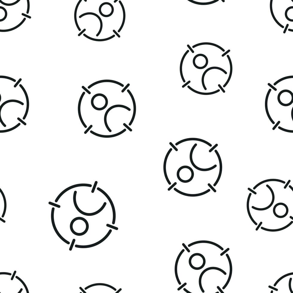 Target audience icon seamless pattern background. Business concept vector illustration. Marketing target strategy symbol pattern.