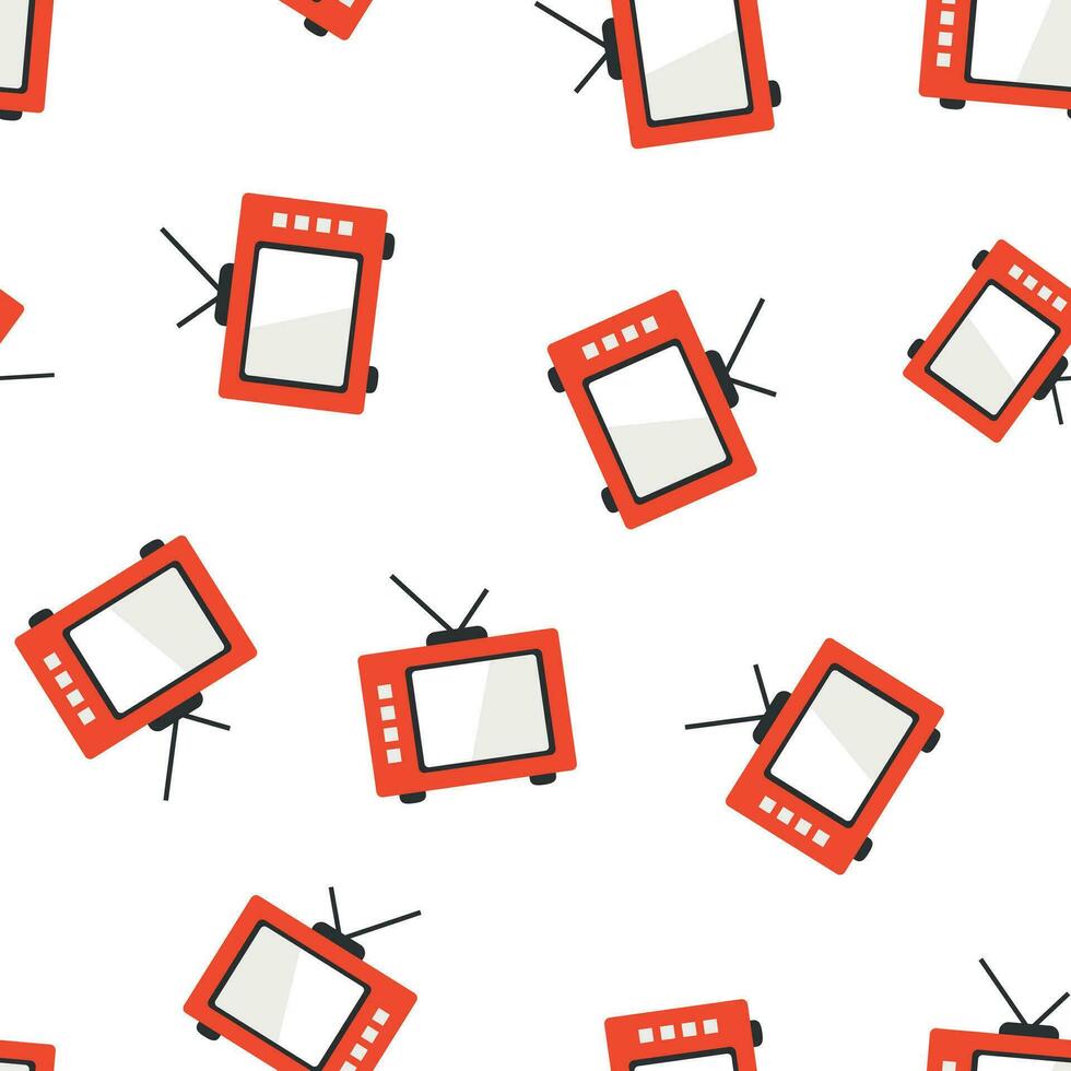 Retro tv screen icon seamless pattern background. Business concept vector illustration. Tv monitor display symbol pattern.