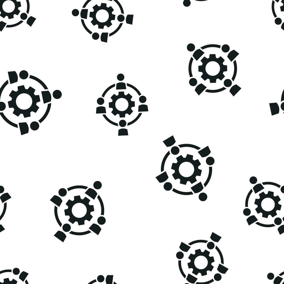 Outsourcing business collaboration icon seamless pattern background. Business concept vector illustration. Teamwork symbol pattern.