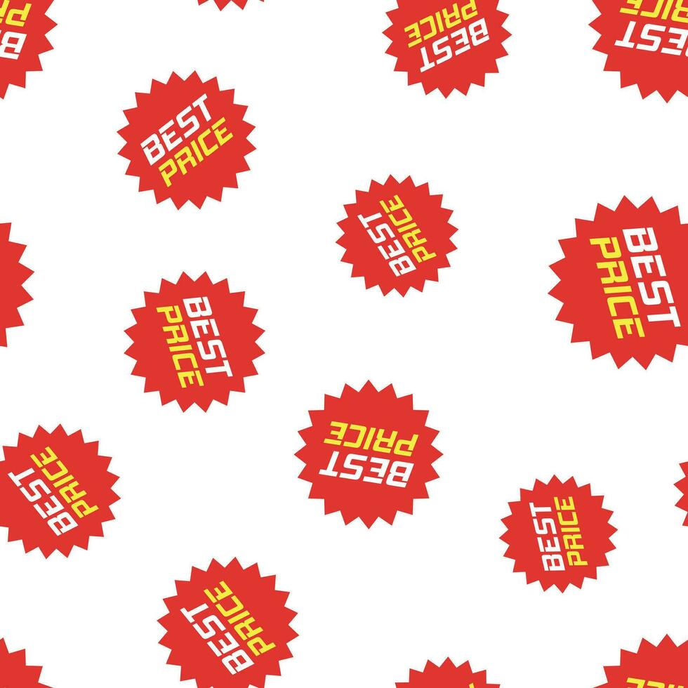 Discount sticker icon seamless pattern background. Business concept vector illustration. Promotion best price discount symbol pattern.