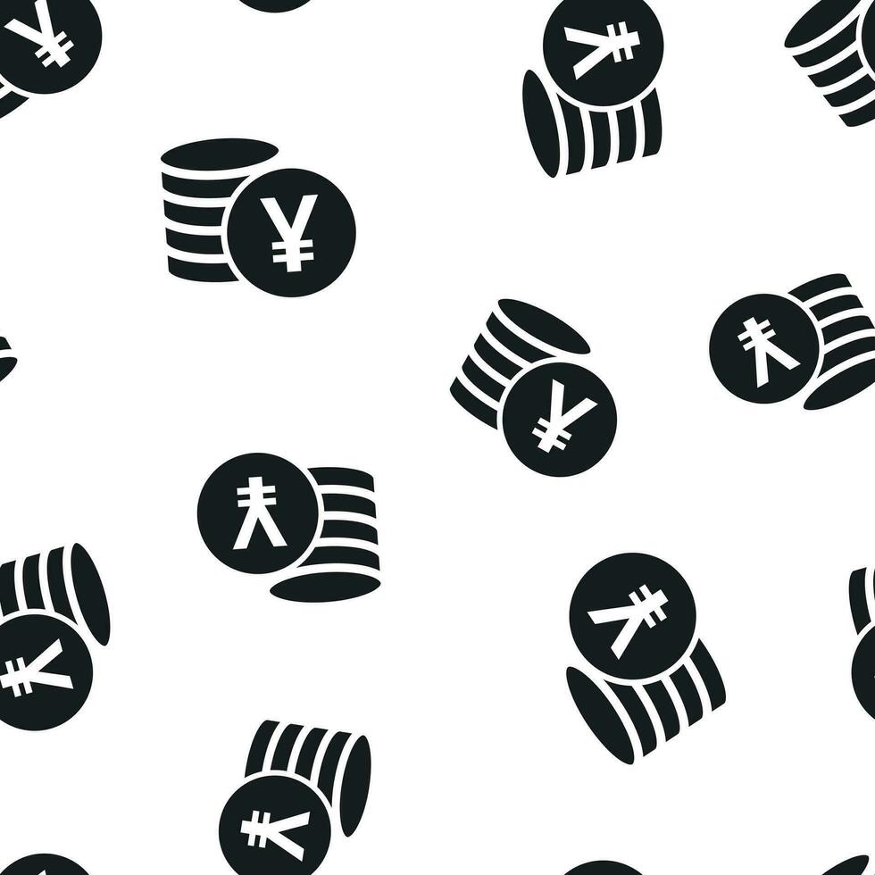 Yen, yuan money currency icon seamless pattern background. Business concept vector illustration. Asia coin money symbol pattern.