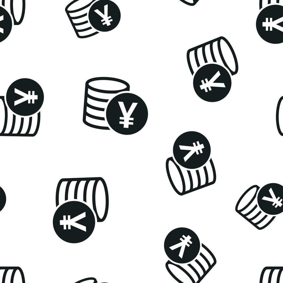 Yen, yuan money currency icon seamless pattern background. Business concept vector illustration. Asia coin money symbol pattern.