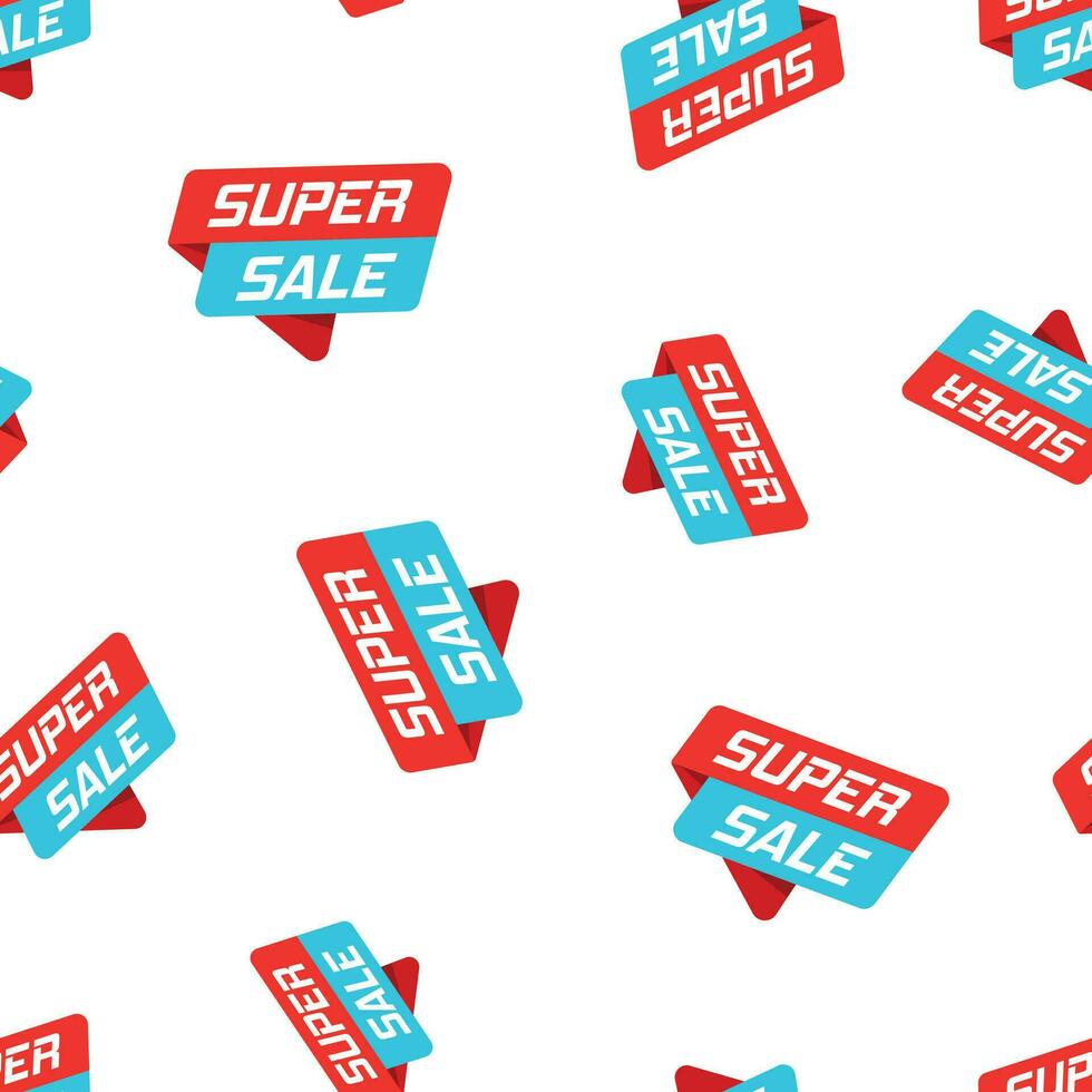 Super sale banner badge icon seamless pattern background. Business concept vector illustration. Super sale symbol pattern.