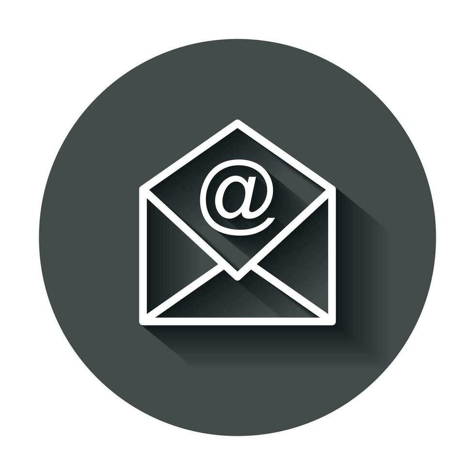 Mail envelope vector icon. Email flat vector illustration. E-mail business concept pictogram with long shadow.