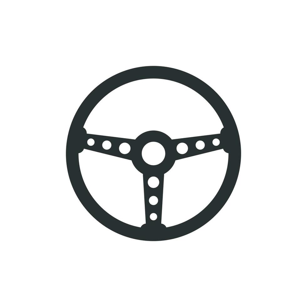 Steering wheel icon. Vector illustration. Business concept car wheel pictogram.