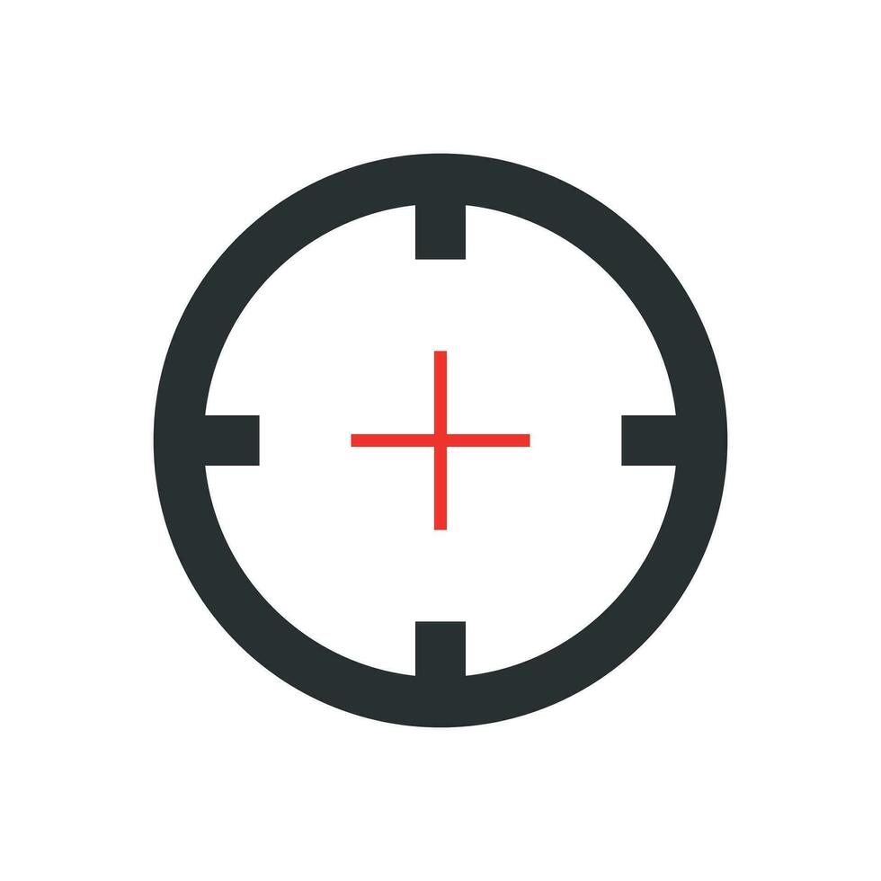 Shooting target vector icon in flat style. Aim sniper symbol illustration on white isolated background. Target aim business concept.