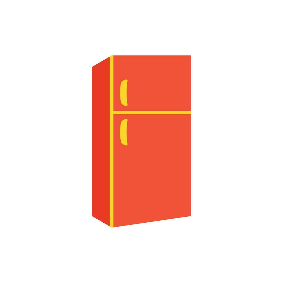Fridge refrigerator vector icon in flat style. Frig freezer illustration on white isolated background. Refrigerator business concept.