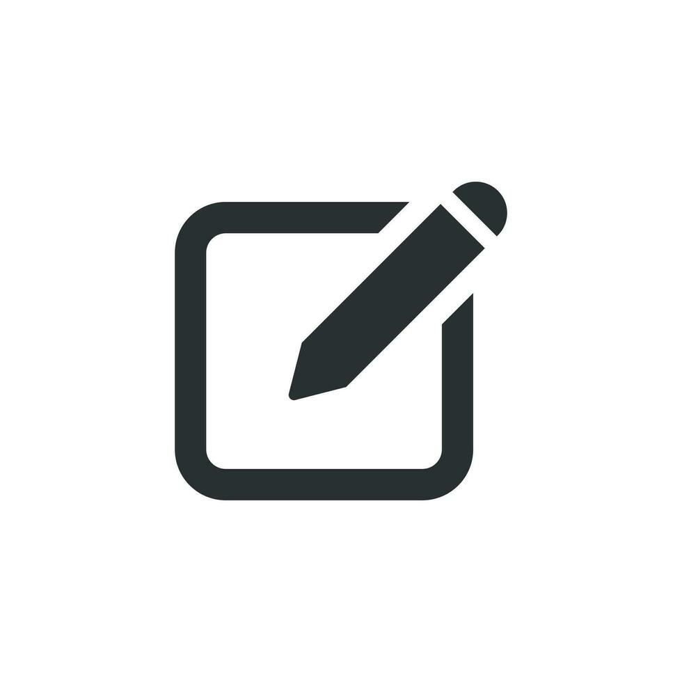 Notepad edit document with pencil icon. Vector illustration. Business concept note edit pictogram.