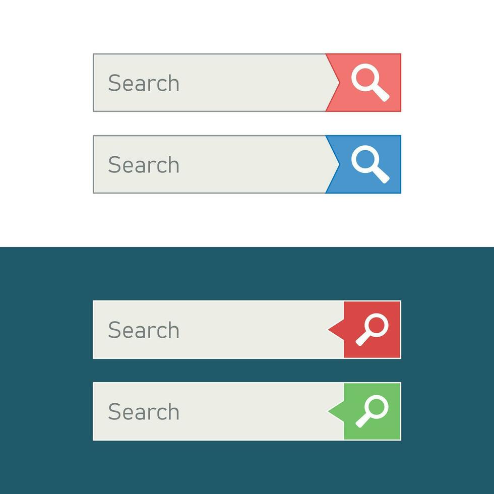Search bar vector ui element icon in flat style. Search website form illustration field. Find search business concept.