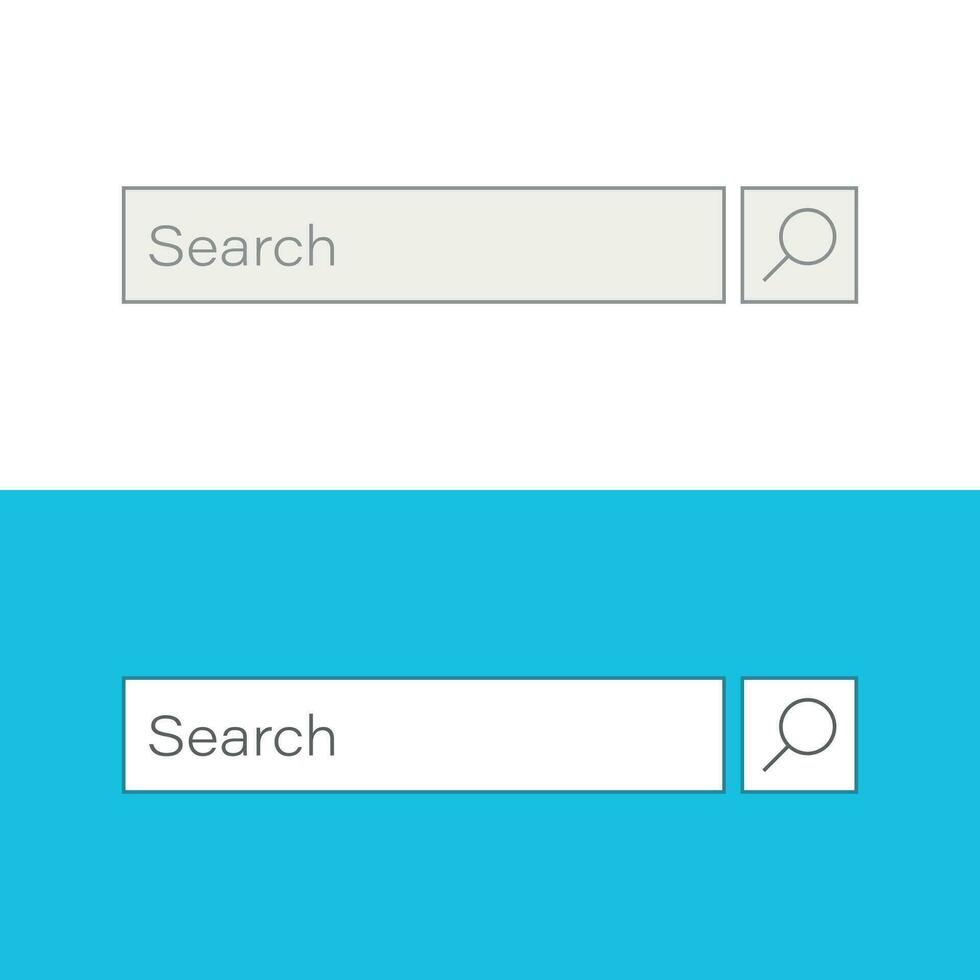 Search bar vector ui element icon in flat style. Search website form illustration field. Find search business concept.