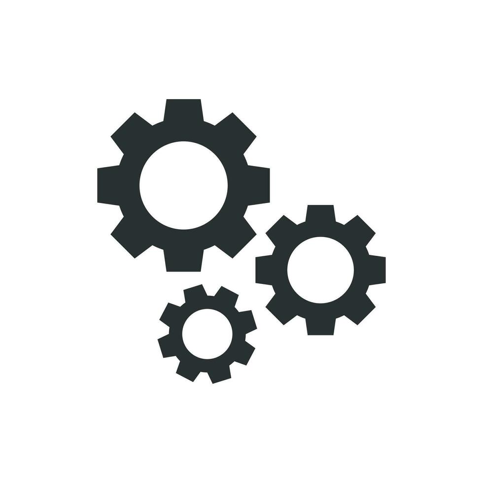 Gear vector icon in flat style. Cog wheel illustration on white isolated background. Gearwheel cogwheel business concept.