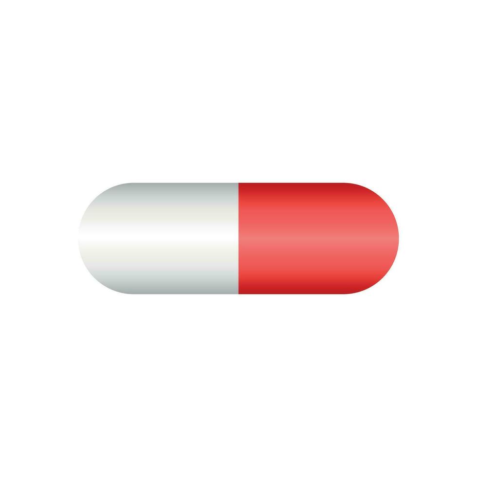 Pill vector icon in flat style. Tablet illustration on white isolated background. Capsule medical concept.